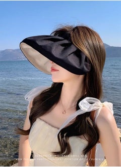 Generic Black Women's Summer Shell Hat Sun Hat Anti-UV Wide Brim Summer Beach Hat Women's Foldable Hat Ideal for Casual Daily Wear or Outdoor Cycling  - Image 3