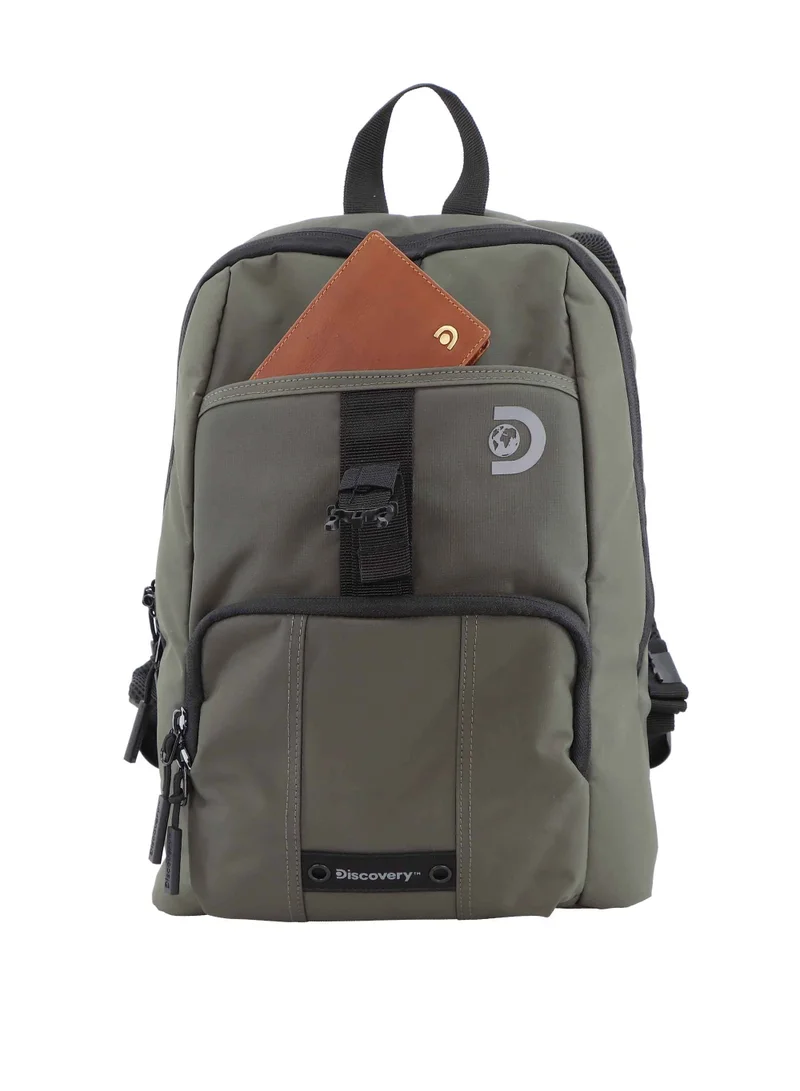 Discovery Discovery SHIELD RPET Polyester Urban Backpack Khaki, Durable Water Resistant Causal Daypack With Padded RFID Pocket, Outdoor Travel Business Bag For Men And Women.