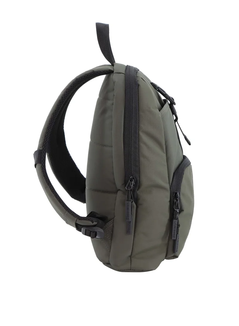 Discovery Khaki Discovery SHIELD RPET Polyester Urban Backpack Khaki, Durable Water Resistant Causal Daypack With Padded RFID Pocket, Outdoor Travel Business Bag For Men And Women.  | Best Price UAE