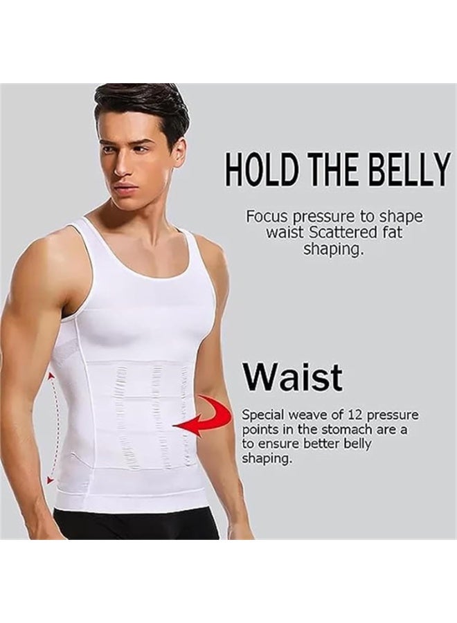 （2PCS）Slimming Body Shaper Vest For Men ,Black/White,(Size S/M/L/XL/XXL) - Image 5