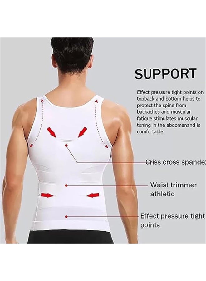 （2PCS）Slimming Body Shaper Vest For Men ,Black/White,(Size S/M/L/XL/XXL) - Image 3