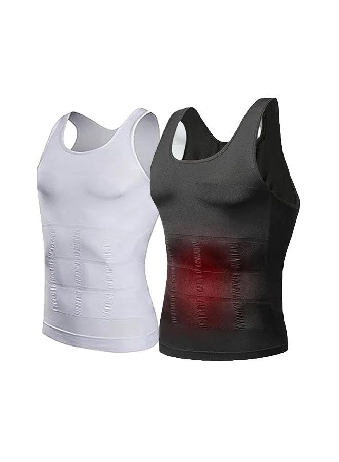 （2PCS）Slimming Body Shaper Vest For Men ,Black/White,(Size S/M/L/XL/XXL) - Image 1