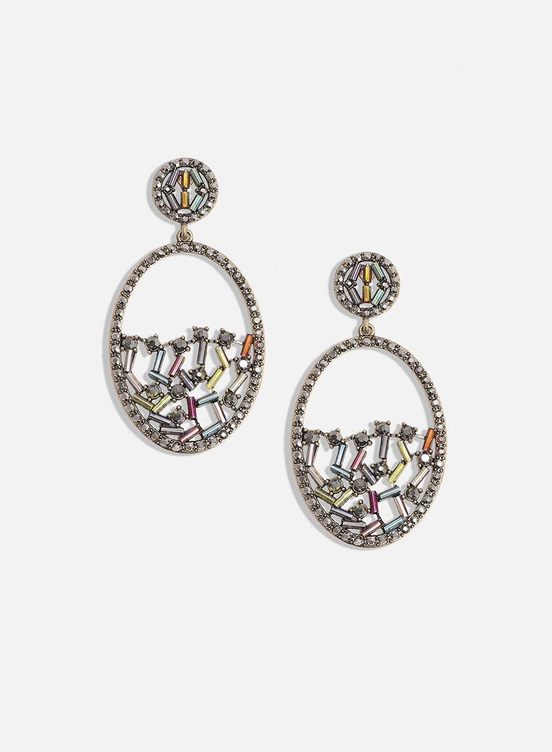 SOHI Circular Abstract Crystal Artificial Drop Earring Jewellery - Image 2