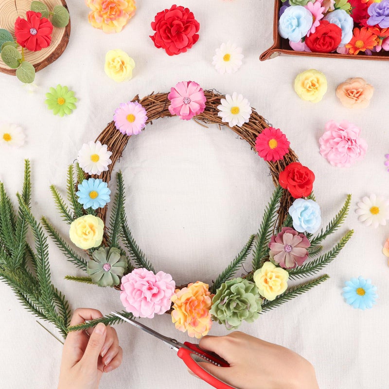 ATTGREAT 310Pcs Fake Flower Heads Mini Artificial Flower Bulk Silk Flowers for Decoration Small Faux Flower Heads Fabric Daisy Buds Floral for Crafts DIY Wedding Party Baby Shower Home Decor (Bright Colors) - Image 4