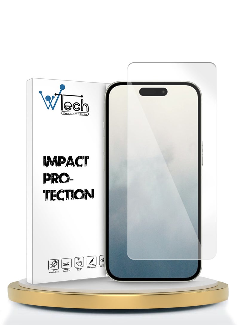 Wtech Apple iPhone 16 2024 WTech Premium Series Curved Edges 9H 2.5D Tempered Glass Screen Protector - Clear - Image 1