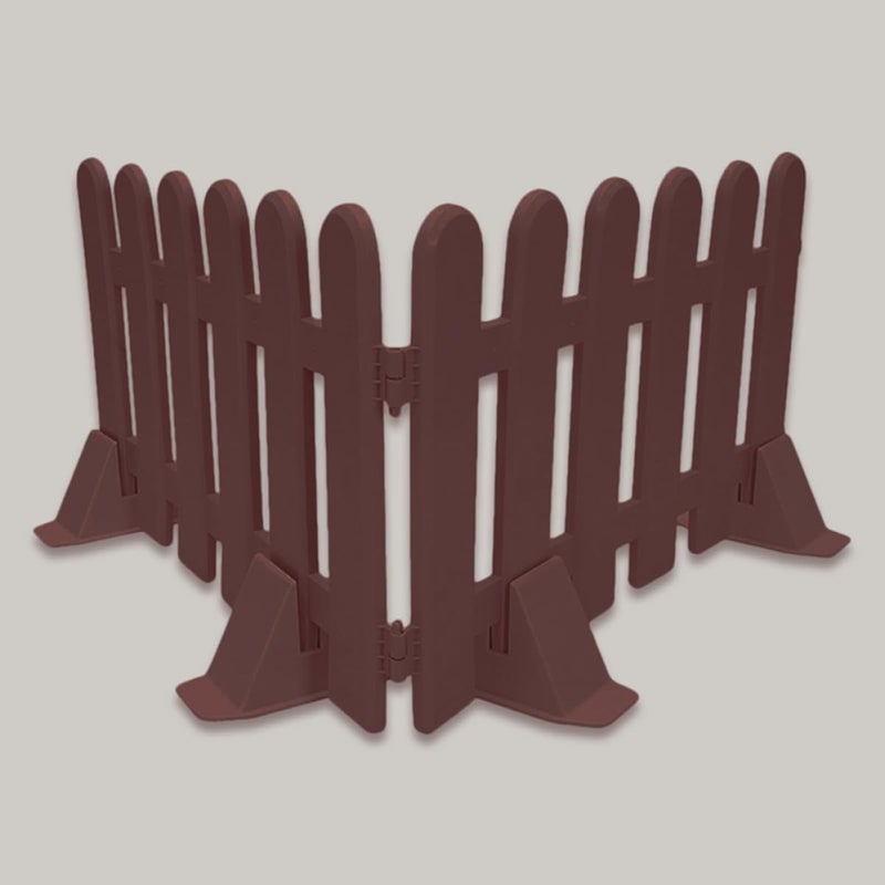 Brown Garden Fence Support Base 4 Pack Plastic Ground Stakes Landscape Edging - Image 5