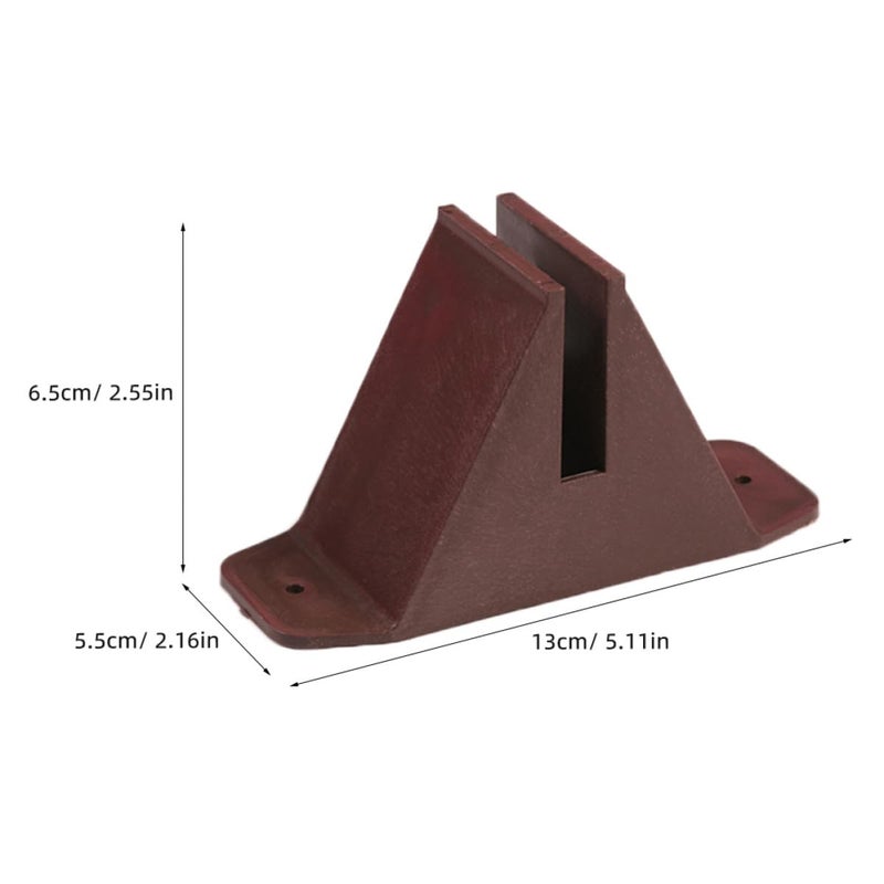 Brown Garden Fence Support Base 4 Pack Plastic Ground Stakes Landscape Edging - Image 3
