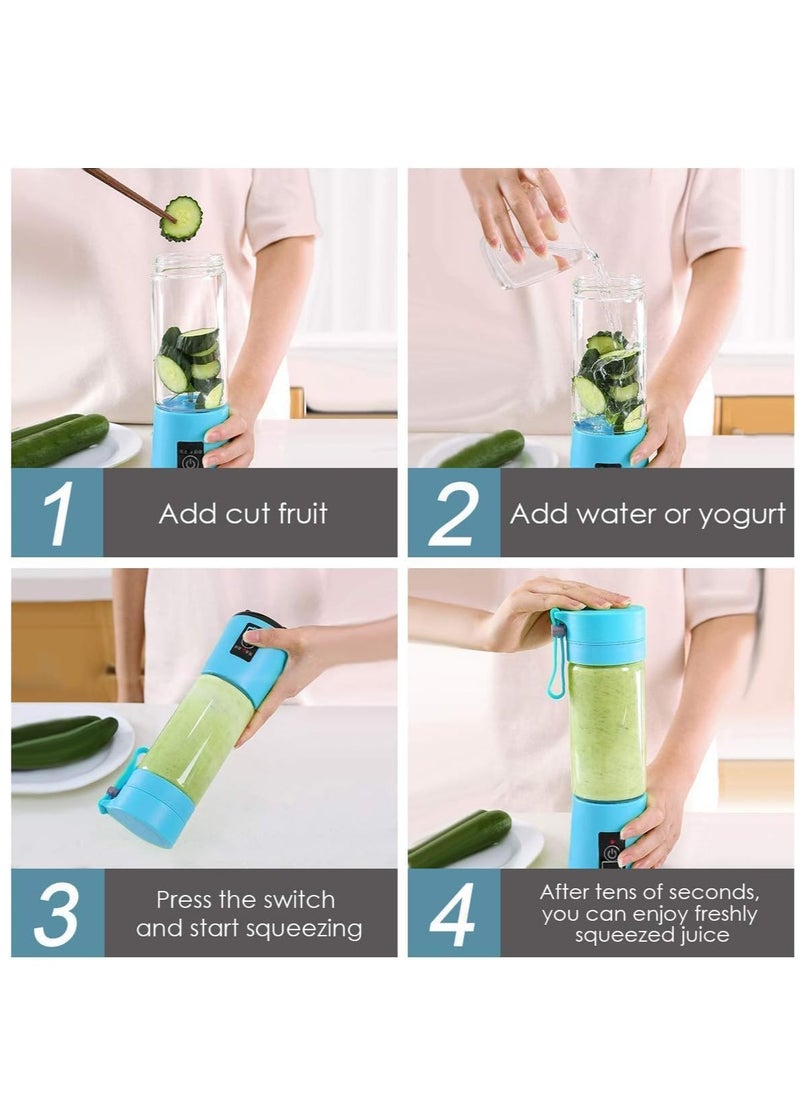 ELTRAZONE - Portable Blender, Personal Blender with USB Rechargeable Mini Fruit Juice Mixer, Personal Size Blender for Smoothies and Shakes Mini Juicer Cup Travel 380ML, Fruit Juice - Image 1