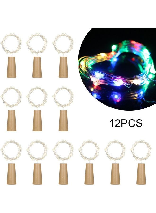 NIBEMINENT Pack Of 12 15-LEDs Copper Wired Fairy Light String Set Multicolour - Image 1
