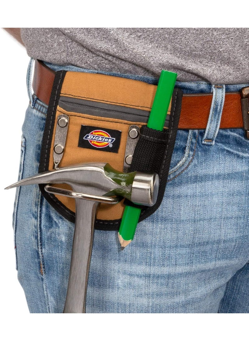 Dickies Dickies 2Compartment Hammer Holder for Tool and Work Belts Durable Canvas Includes Tool Loop and Pocket Fits up to 45inch Belts TanGrey  - Image 4