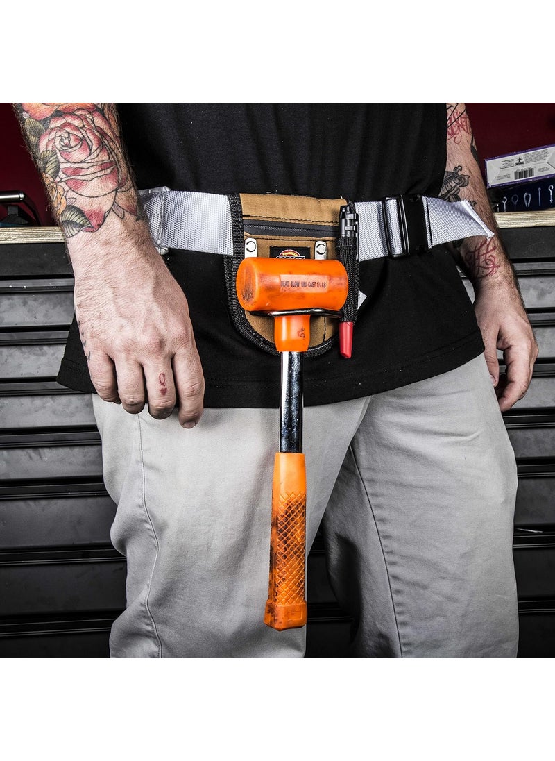 Dickies Dickies 2Compartment Hammer Holder for Tool and Work Belts Durable Canvas Includes Tool Loop and Pocket Fits up to 45inch Belts TanGrey  - Image 5