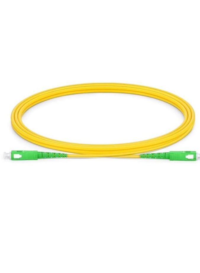 DKURVE SC APC to SC APC Simplex Single Mode PVC Fiber Optic Patch Cable (10M) - Image 1