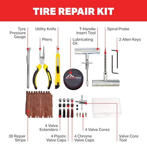Boulder Tools | Heavy Duty Tire Repair Kit - Flat Tire Patch Kit, Tools for Quick and Easy Repair - Tire Plugs Kit Suitable for Car, Truck, RV, SUV, ATV, Motorcycle, Tractor, Bike & Trailer - Image 2