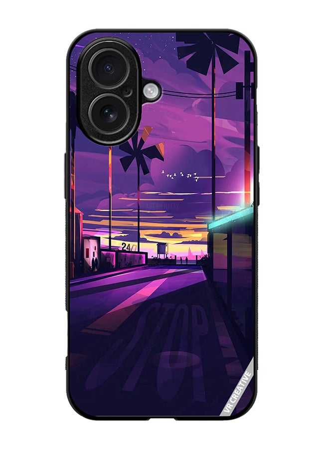 Protective Case Cover For Apple iPhone 17 Empty Road Design Multicolour