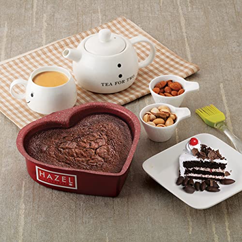 HAZEL Cake Mould Non Stick Mold | Heart Baking Pans 1/2kg Aluminized Steel 500 gm for Microwave Oven OTG Baking Pan (Red) - Image 2