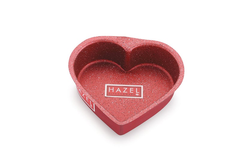 HAZEL Cake Mould Non Stick Mold | Heart Baking Pans 1/2kg Aluminized Steel 500 gm for Microwave Oven OTG Baking Pan (Red) - Image 5
