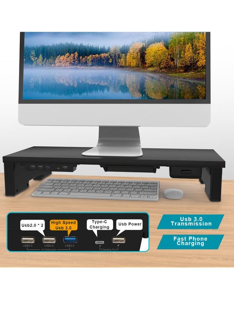 حامل شاشة مع موزع USB 3.0 وشحن من النوع C