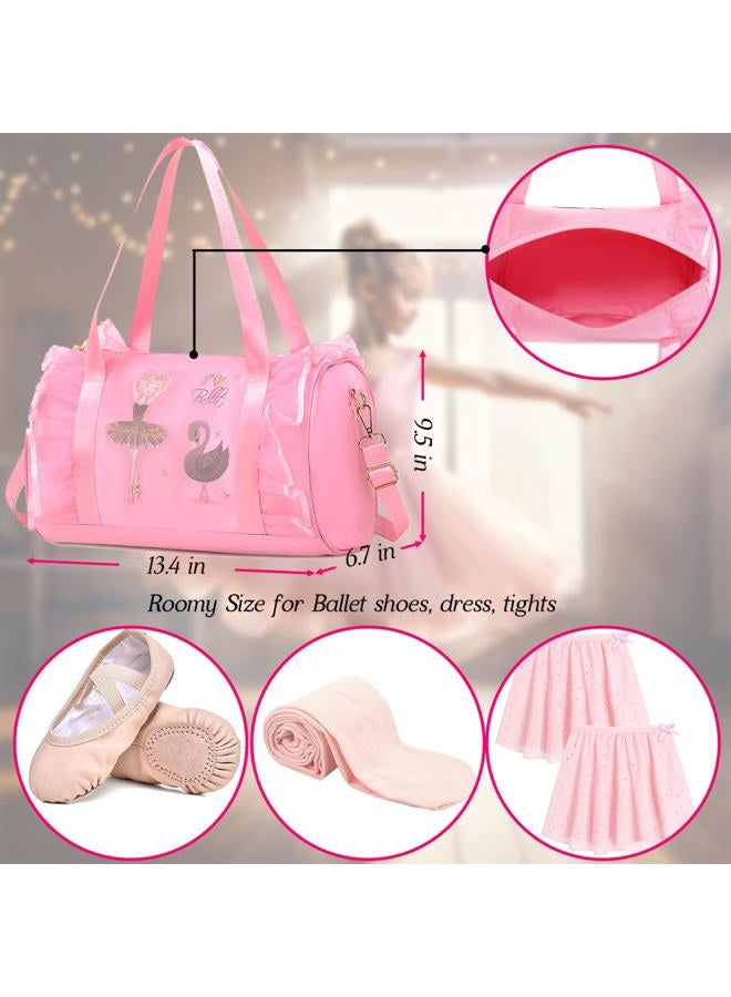 Dorlubel Cute Ballet Dance Bag Tutu Dress Bag with Key Chain for Girls…, Pink of Swan Dancer - Image 5