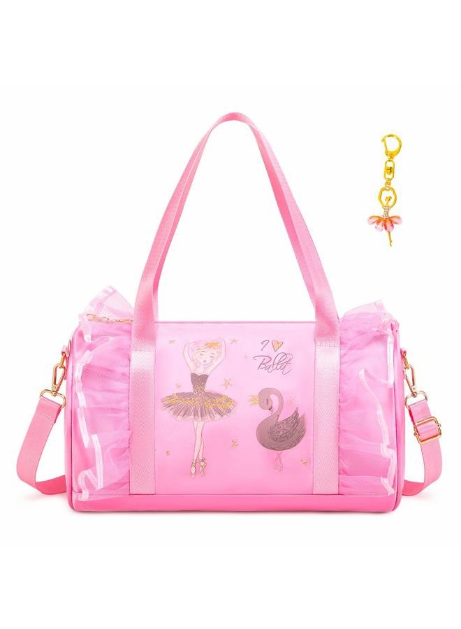 Dorlubel Cute Ballet Dance Bag Tutu Dress Bag with Key Chain for Girls…, Pink of Swan Dancer - Image 1