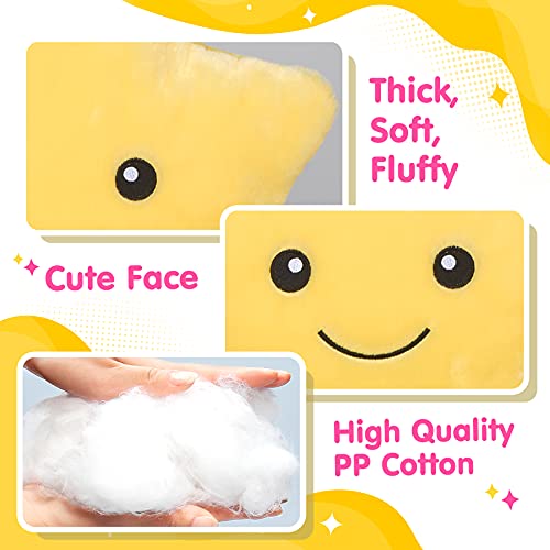 WEWILL 13'' Creative Twinkle Star Glowing LED Night Light Plush Pillows Stuffed Animals Toys Birthday Christmas Holiday Valentines Gifts for Toddlers Girls(Yellow) - Image 3