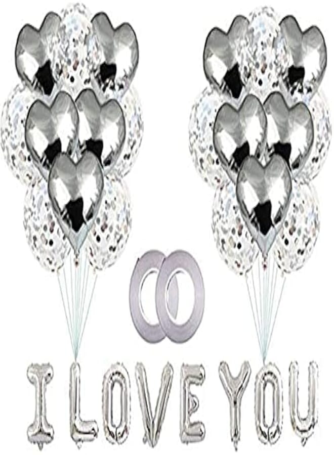 Secret Letters I LOVE YOU Balloons Kit Wedding Party Decorations Aluminum Foil Heart