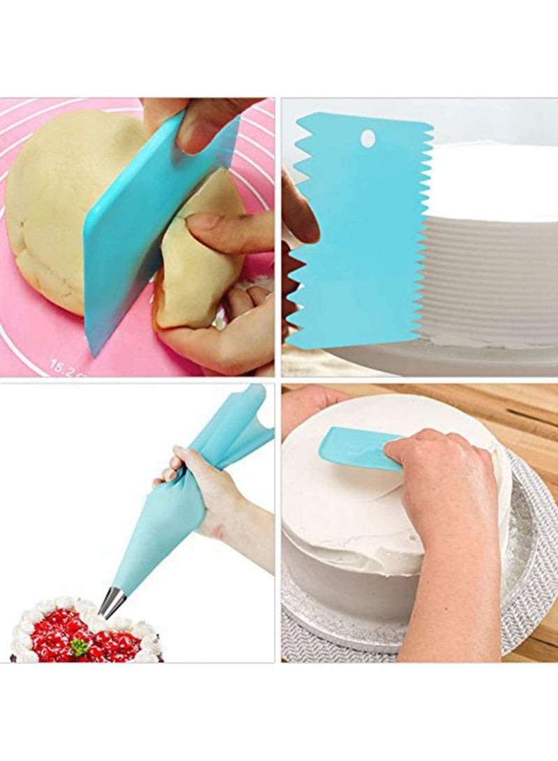 SYOSI Cake Decorating Tools, 32-Piece Cake Decorating Supplies Tips Kits Stainless Steel Baking Supplies Icing Tips With Pastry Bags 3 Icing Smoothers 1 Flower Nails And 2 Reusable Coupler - Image 2