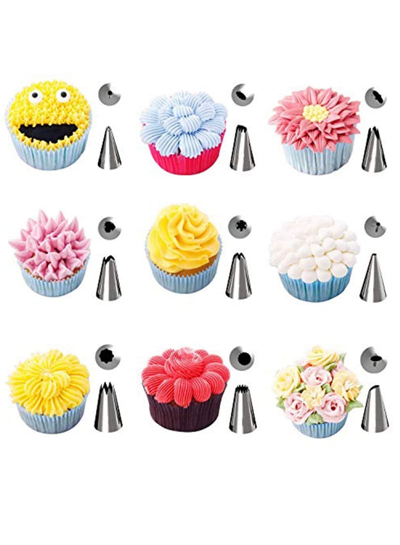 SYOSI Cake Decorating Tools, 32-Piece Cake Decorating Supplies Tips Kits Stainless Steel Baking Supplies Icing Tips With Pastry Bags 3 Icing Smoothers 1 Flower Nails And 2 Reusable Coupler - Image 3