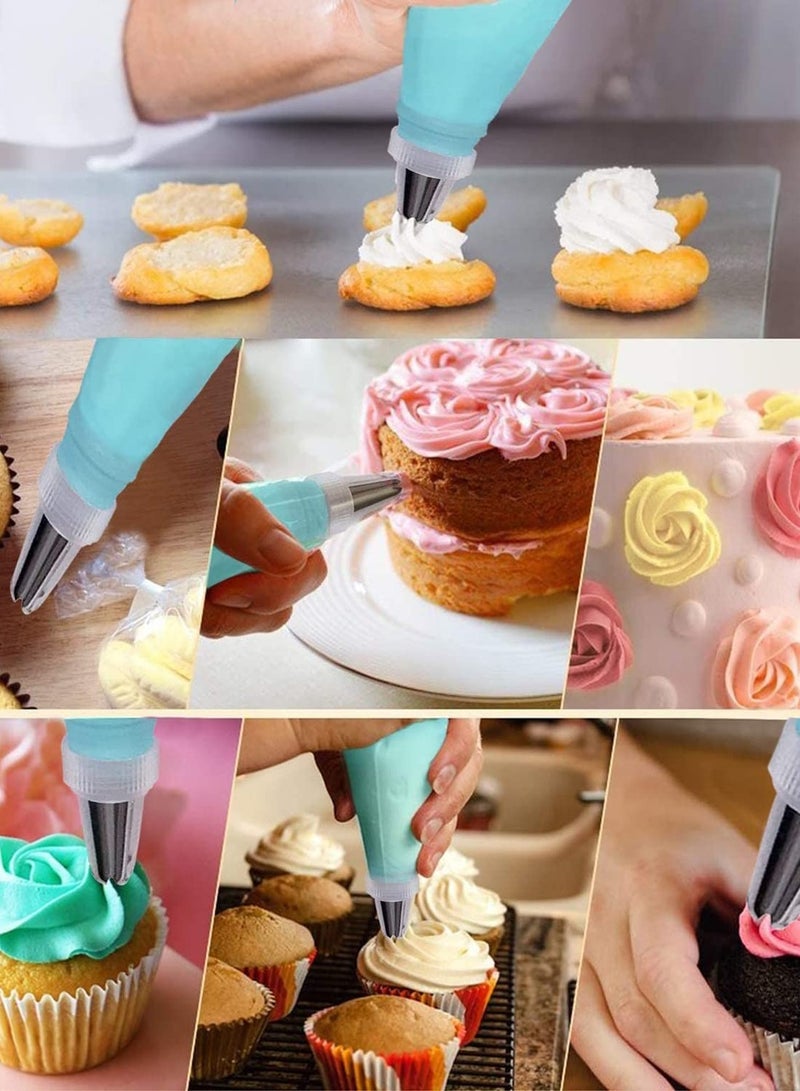 SYOSI Cake Decorating Tools, 32-Piece Cake Decorating Supplies Tips Kits Stainless Steel Baking Supplies Icing Tips With Pastry Bags 3 Icing Smoothers 1 Flower Nails And 2 Reusable Coupler - Image 4