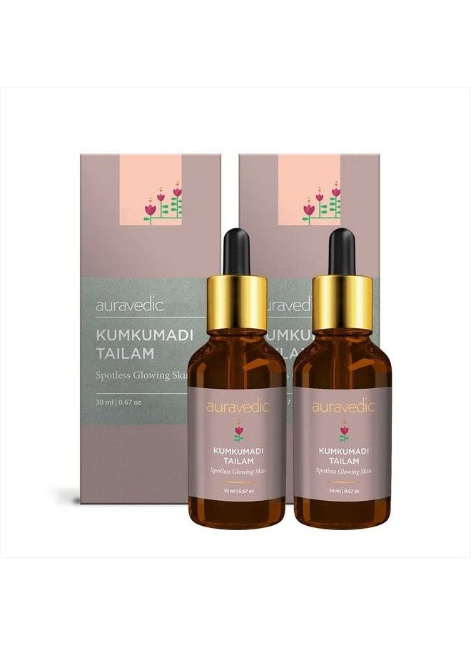Auravedic Kumkumadi Tailam Oil For Face 30Ml Pack Of 2 Kumkumadi Face Oil For Glowing Skin Kumkumadi Oil For Face Oil For Women Men Pure Luxuriously Smooth Kumkumadi From Kerala For All Skin Types  - Image 1
