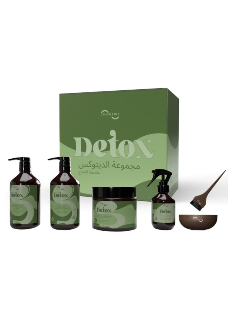 BrasileirA Detox Hair Care Set for Dandruff Removal & Scalp Purification with Mint, Lemon & Ginger Extracts – 500 ml - Image 1