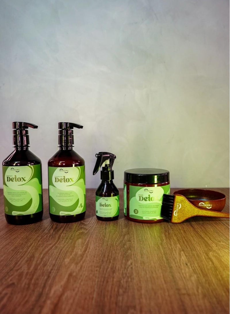 BrasileirA Detox Hair Care Set for Dandruff Removal & Scalp Purification with Mint, Lemon & Ginger Extracts – 500 ml - Image 3
