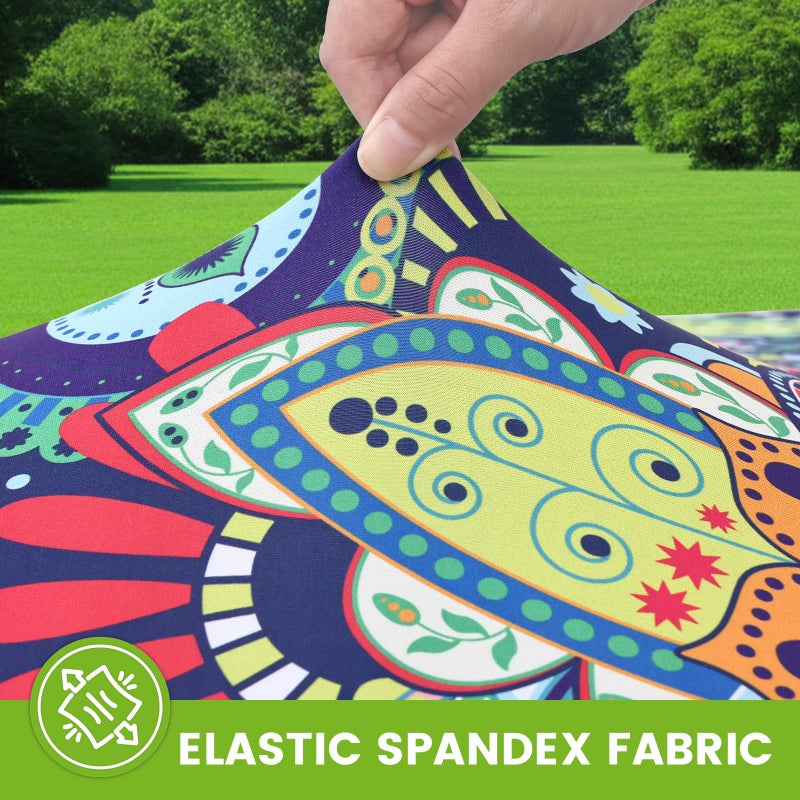 Smiry Spandex Fitted Tablecloth for 6 Foot Rectangle Tables, Washable Picnic Table Cover with Elastic, Stretch Reusable Table Cloth for Outdoor, Camping, Dining & Kitchen (Paisley, 30"x72") - Image 2