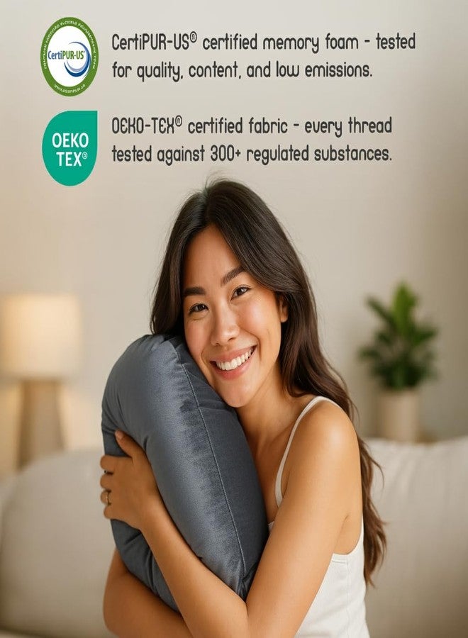 ميلو وسادة حضن ميلو للقراءة - وسادة ألعاب من إسفنج الذاكرة للحضن، والكروشيه، والأعمال اليدوية، والحياكة، ودعم الكوع والذراع للراحة على الأريكة والسرير (رمادي غامق، قياسي) - Image 4