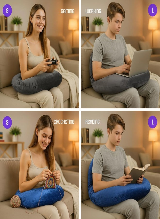 ميلو وسادة حضن ميلو للقراءة - وسادة ألعاب من إسفنج الذاكرة للحضن، والكروشيه، والأعمال اليدوية، والحياكة، ودعم الكوع والذراع للراحة على الأريكة والسرير (رمادي غامق، قياسي) - Image 5