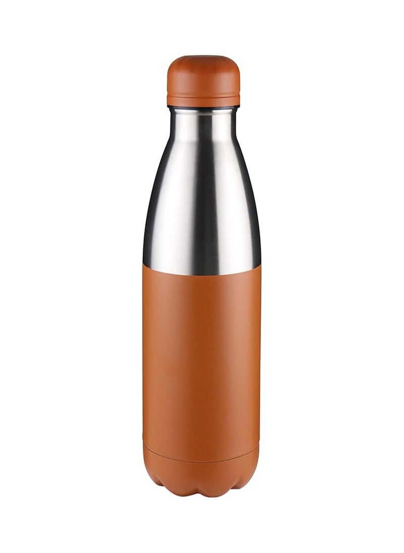 Hans Larsen Stainless steel water bottle Classic double walled vacuum insulated water bottle Leak proof 500 ML Orange  - Image 1