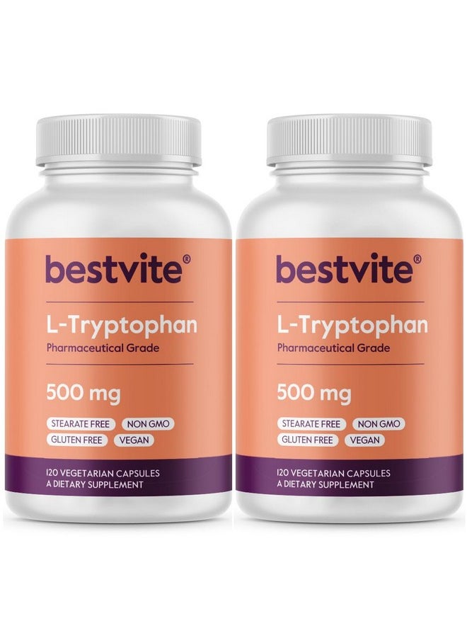 BESTVITE L-Tryptophan 500mg per Capsule (240 Vegetarian Capsules) (2-Pack) - No Stearates - No Silica - No Gelatin - Vegan - Gluten Free - Non GMO - pzsku/Z7D3E8C1E89CE5D5E01B4Z/45/_/1740203119/2ec68ae5-47e4-472b-9e36-8ecc3424e588