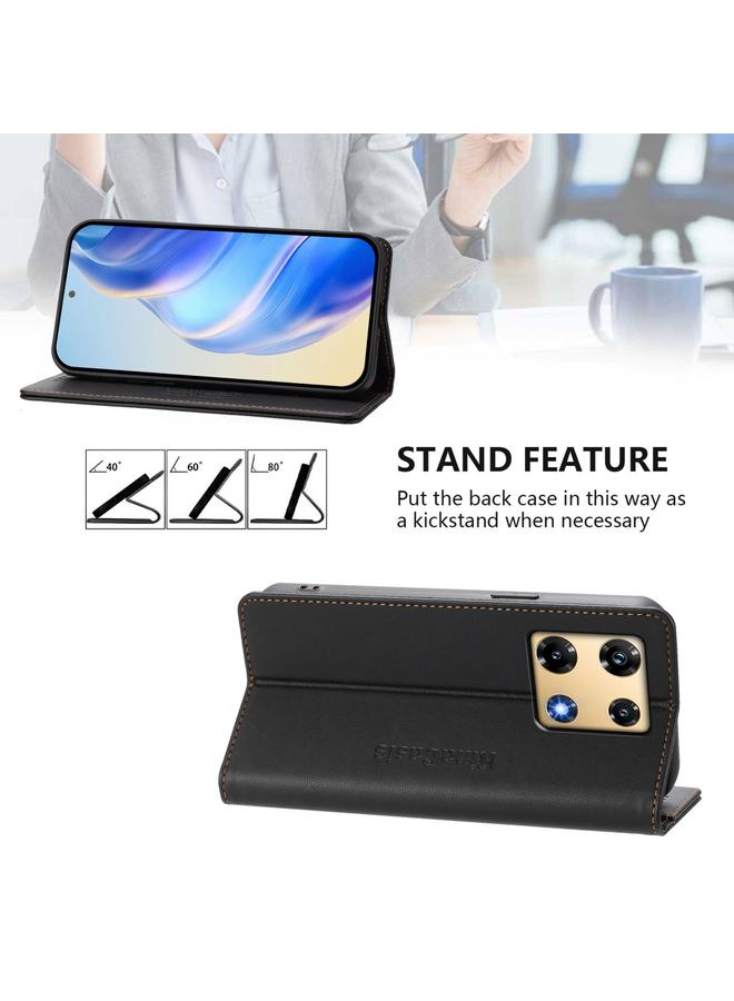 Zaboon Case For Infinix Note 30 Pro 4G RC01 Dual-Folded Magnetic Suction RFID Leather Phone Case - Image 4