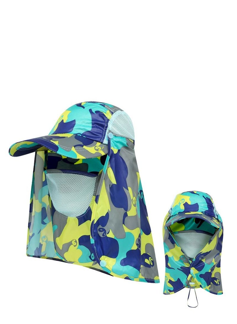 Loquat Summer Quick-dry Sunscreen Baseball Cap Outdoor Face Mask 360 Degree Sun Hat