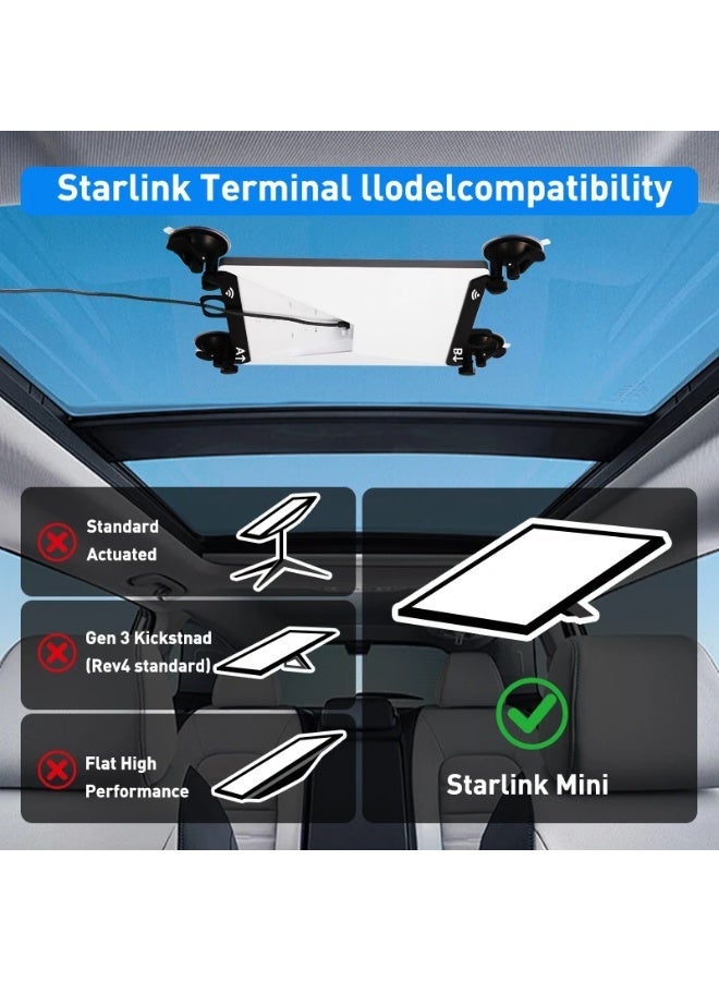 حامل Starlink Mini Mount، حامل Starlink Mini Suction Cup لنوافذ السيارة وفتحات الشمس، طقم تثبيت آمن للمركبات الترفيهية والشاحنات والقوارب (أسود) - Image 5