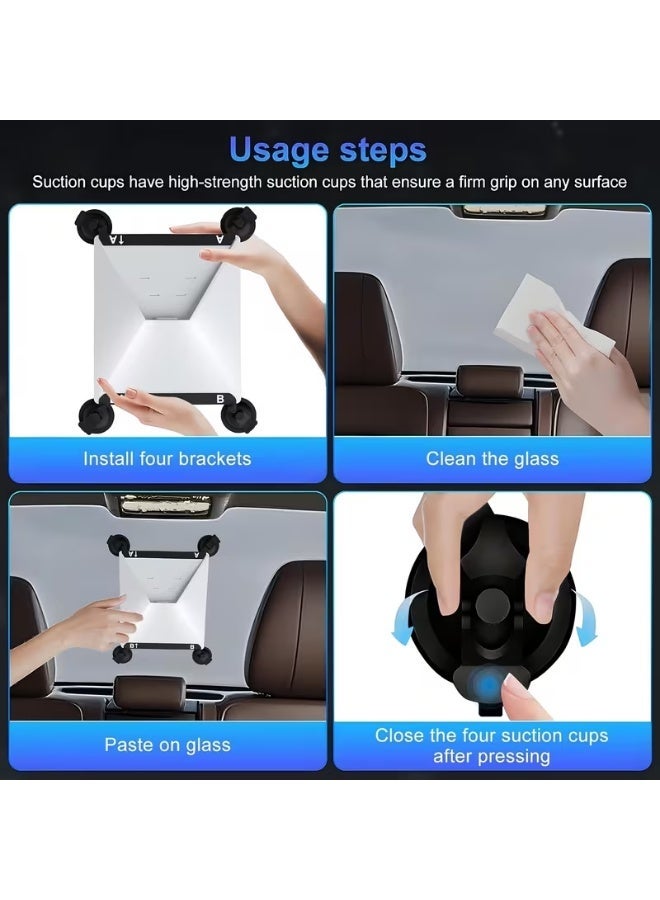 حامل Starlink Mini Mount، حامل Starlink Mini Suction Cup لنوافذ السيارة وفتحات الشمس، طقم تثبيت آمن للمركبات الترفيهية والشاحنات والقوارب (أسود) - Image 2