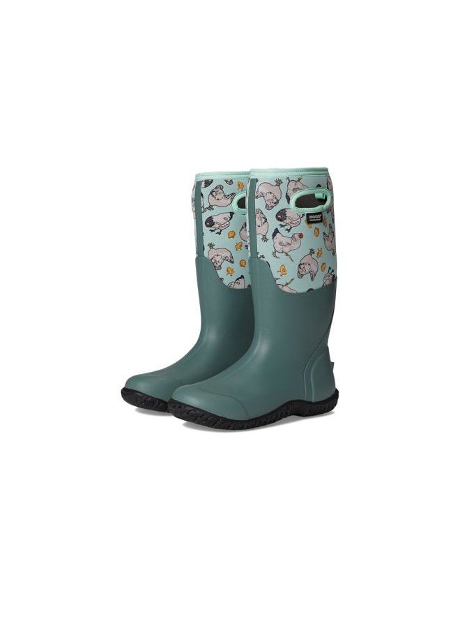 BOGS Women's Mesa Chickens Rain Boot, Aqua Multi, 7 - Image 1