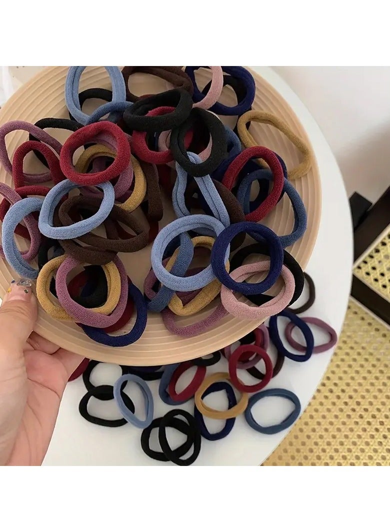 مجموعة من 50 رباط شعر قماش، مرونة عالية، لا تسبب ضرر، ألوان ثابتة، أربطة شعر متينة - Image 2