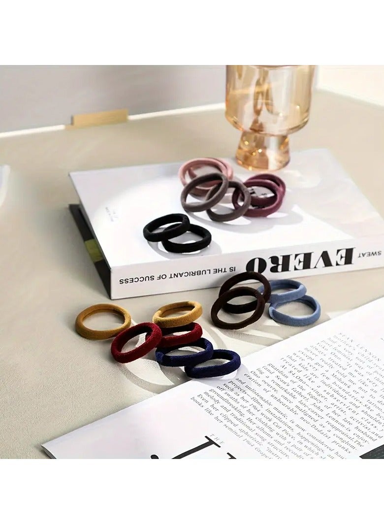 مجموعة من 50 رباط شعر قماش، مرونة عالية، لا تسبب ضرر، ألوان ثابتة، أربطة شعر متينة - Image 5