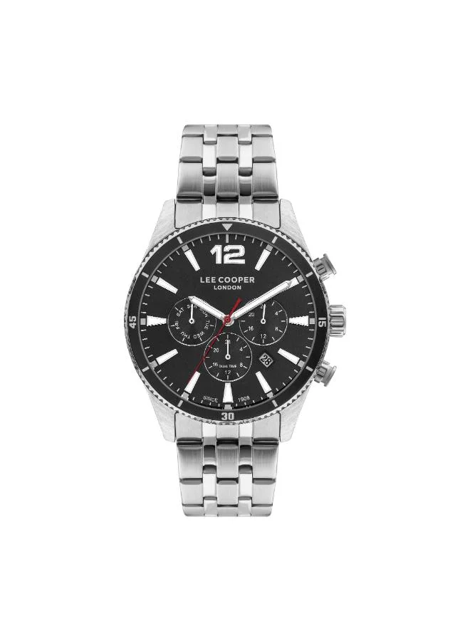 Lee Cooper Lee Cooper Men's JP25 Movement Watch, Multi Function Display and Metal Strap - LC07641.350, Silver