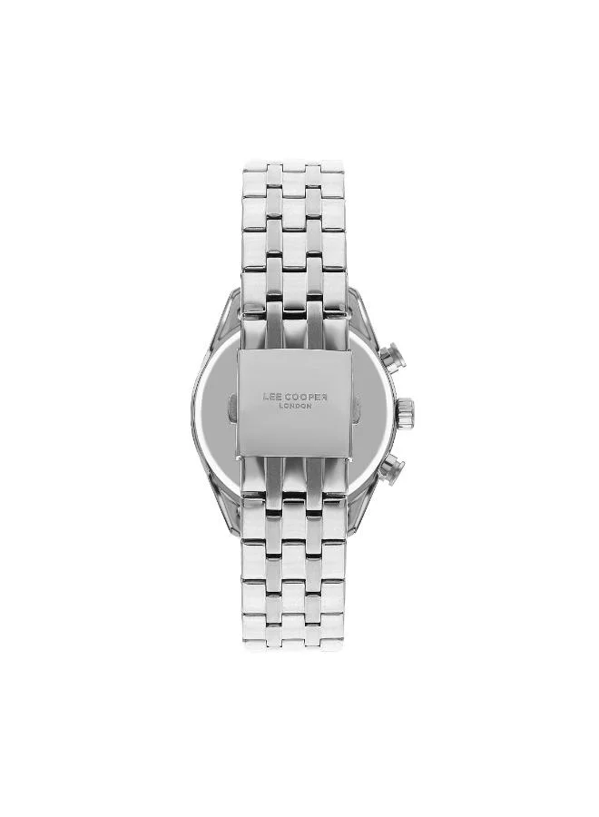Lee Cooper Lee Cooper Men's JP25 Movement Watch, Multi Function Display and Metal Strap - LC07641.350, Silver