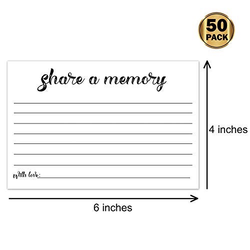 Giftideaworkshop 50 Share a Memory Cards, Going Away Party Decorations Funeral Guest Book for Celebration of Life Birthday Anniversary Memorial Funeral Graduation Bridal Shower Retirement, 4x6 Inch - Image 2