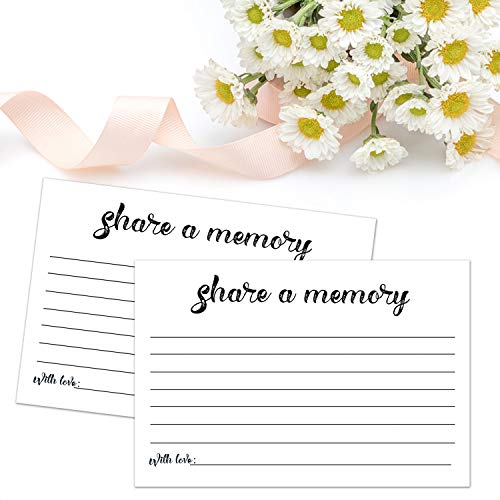 Giftideaworkshop 50 Share a Memory Cards, Going Away Party Decorations Funeral Guest Book for Celebration of Life Birthday Anniversary Memorial Funeral Graduation Bridal Shower Retirement, 4x6 Inch - Image 4