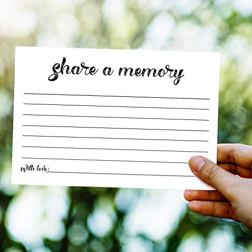 Giftideaworkshop 50 Share a Memory Cards, Going Away Party Decorations Funeral Guest Book for Celebration of Life Birthday Anniversary Memorial Funeral Graduation Bridal Shower Retirement, 4x6 Inch - Image 3