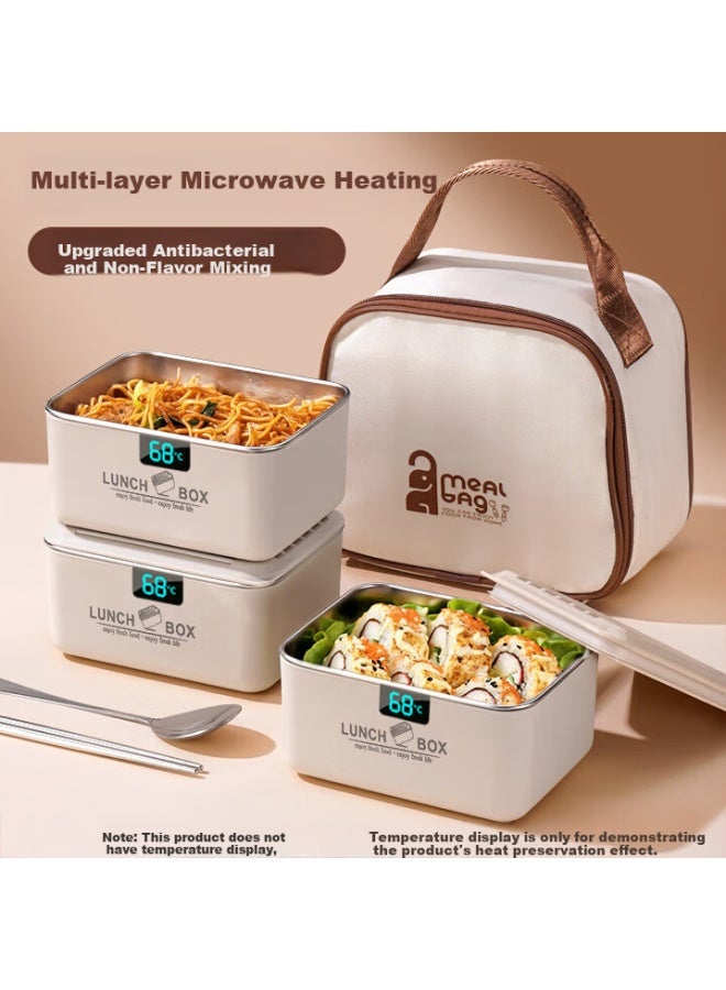 Cookss Insulated Lunch Box For Elementary School Students 304 Stainless Steel Insulated Barrel For Office Workers Microwaveable Large Capacity With Lid Bento Box - Image 1