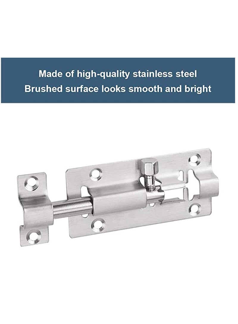 2 Pack Door Security Slide Latch Lock, Keyless Entry Door Lock, Thickened Stainless Steel Sliding Door Lock, Easy to Install Gate, Slide Latch Lock with Screws - Image 5